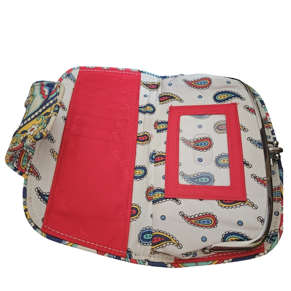 Vera Bradley Kiss Lock Wallet Multi-color Paisley